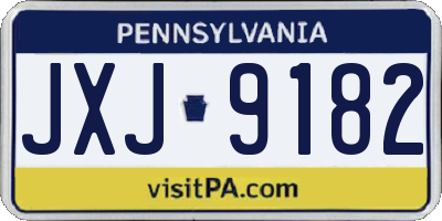 PA license plate JXJ9182