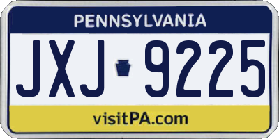 PA license plate JXJ9225