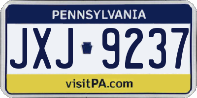 PA license plate JXJ9237