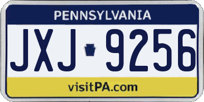 PA license plate JXJ9256
