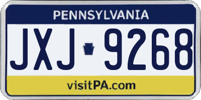 PA license plate JXJ9268