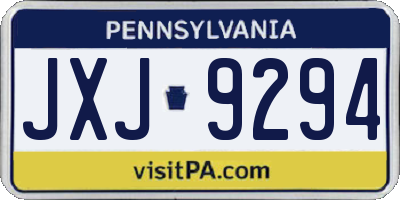 PA license plate JXJ9294