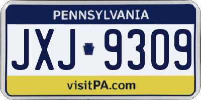 PA license plate JXJ9309