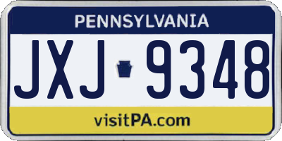 PA license plate JXJ9348