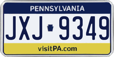 PA license plate JXJ9349