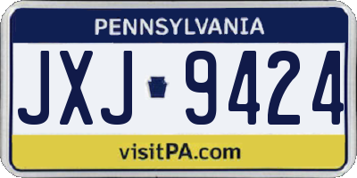 PA license plate JXJ9424