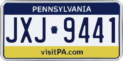 PA license plate JXJ9441
