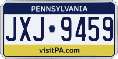 PA license plate JXJ9459