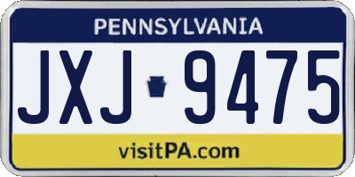 PA license plate JXJ9475