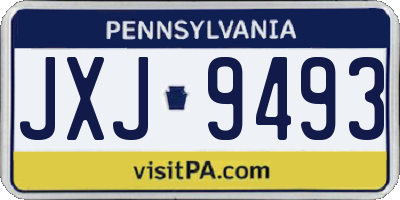 PA license plate JXJ9493