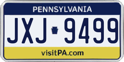 PA license plate JXJ9499