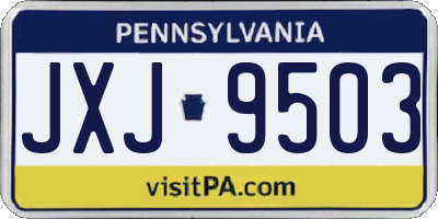 PA license plate JXJ9503