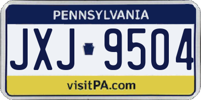 PA license plate JXJ9504
