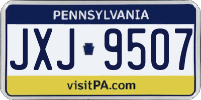 PA license plate JXJ9507