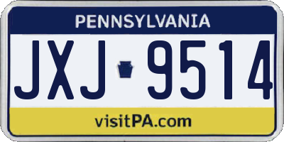 PA license plate JXJ9514
