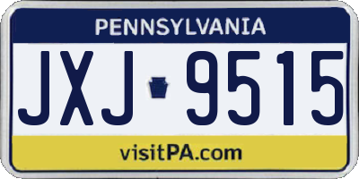 PA license plate JXJ9515