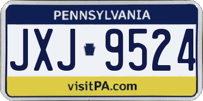 PA license plate JXJ9524