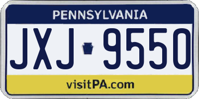 PA license plate JXJ9550