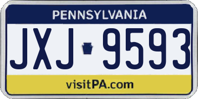 PA license plate JXJ9593
