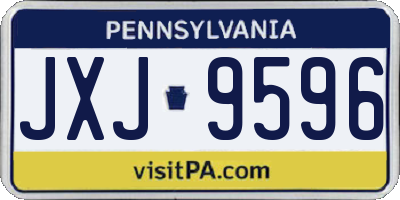 PA license plate JXJ9596