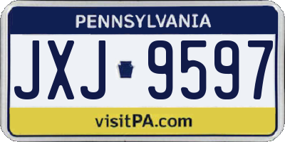 PA license plate JXJ9597
