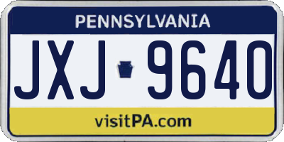 PA license plate JXJ9640
