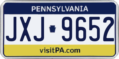 PA license plate JXJ9652