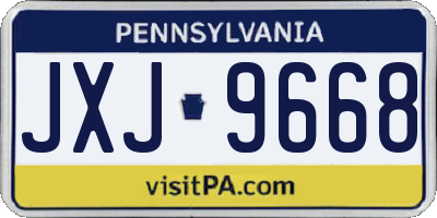 PA license plate JXJ9668