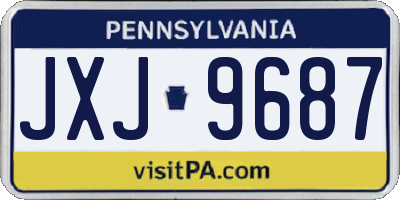 PA license plate JXJ9687