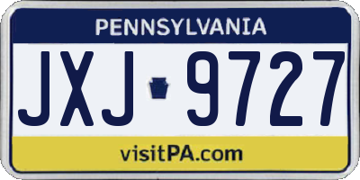 PA license plate JXJ9727