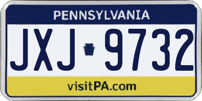 PA license plate JXJ9732