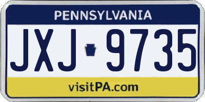 PA license plate JXJ9735