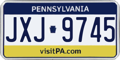 PA license plate JXJ9745