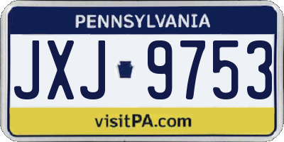 PA license plate JXJ9753