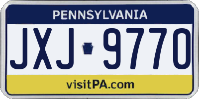 PA license plate JXJ9770