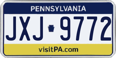 PA license plate JXJ9772