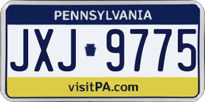 PA license plate JXJ9775