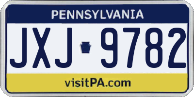 PA license plate JXJ9782