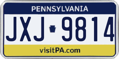 PA license plate JXJ9814