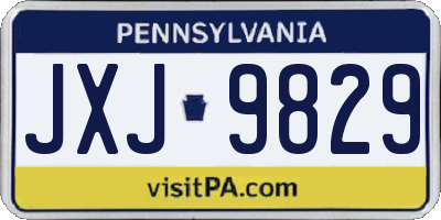 PA license plate JXJ9829