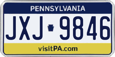 PA license plate JXJ9846