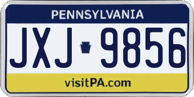 PA license plate JXJ9856