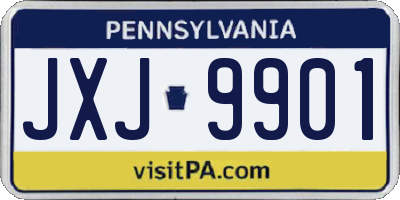 PA license plate JXJ9901