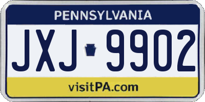 PA license plate JXJ9902