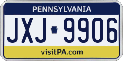 PA license plate JXJ9906