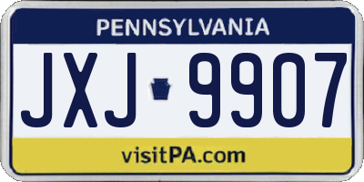 PA license plate JXJ9907