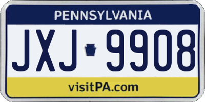 PA license plate JXJ9908