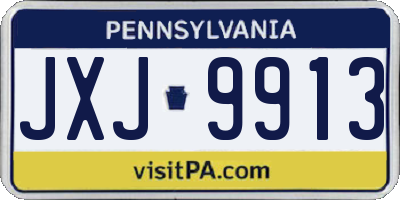 PA license plate JXJ9913
