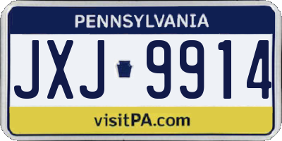 PA license plate JXJ9914