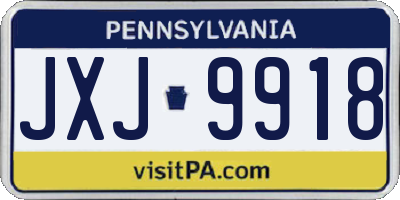 PA license plate JXJ9918